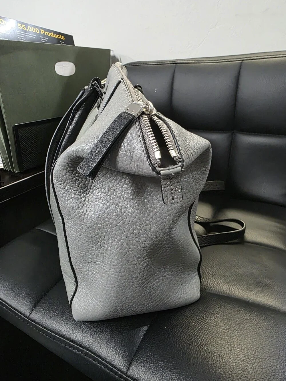 Michael Kors Riley Pebbled Leather Satchel Gray ** NEW!!! **